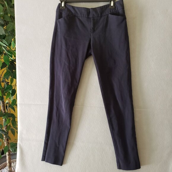 Cynthia Rowley Womens Navy Blue Pants 2 Cotton Stretch Slim Fit Side Pockets - Picture 1 of 10